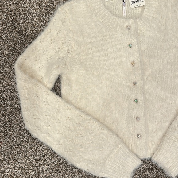 Free People Celeste Cardi Cardigan Sweater in Ivory - Picture 10 of 11